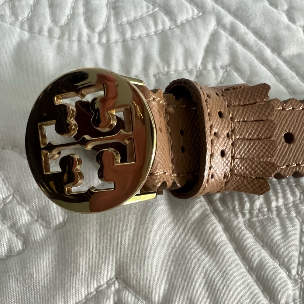 Tory Burch Gold and Brown Belt